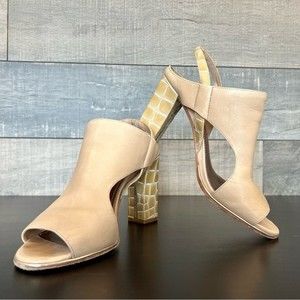 Donald J. Pliner Katya Sandals/Heels with Croc Embossed Heels Women’s Size 8.5